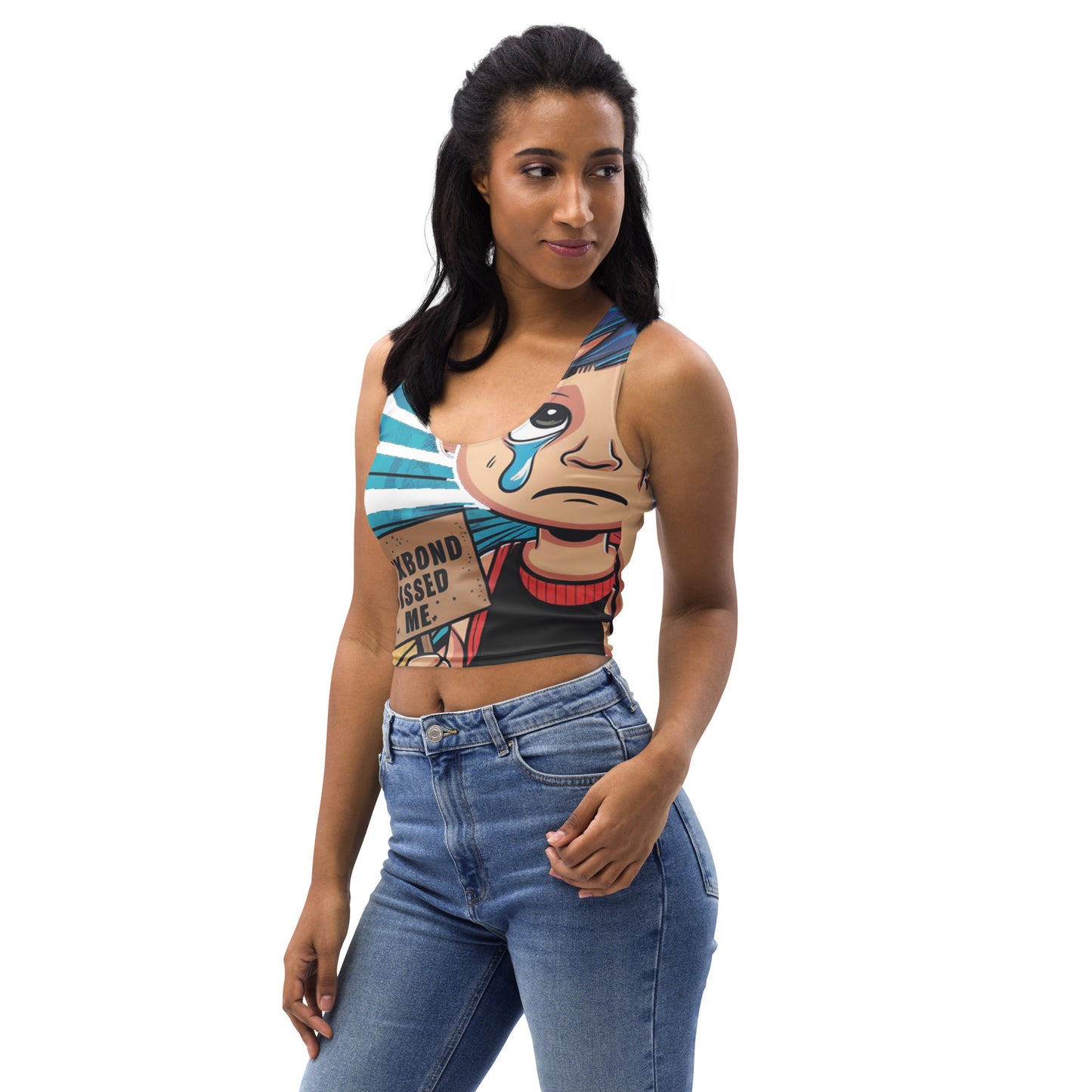 Womens Cry Baby Clifford Crop Top All Over Print
