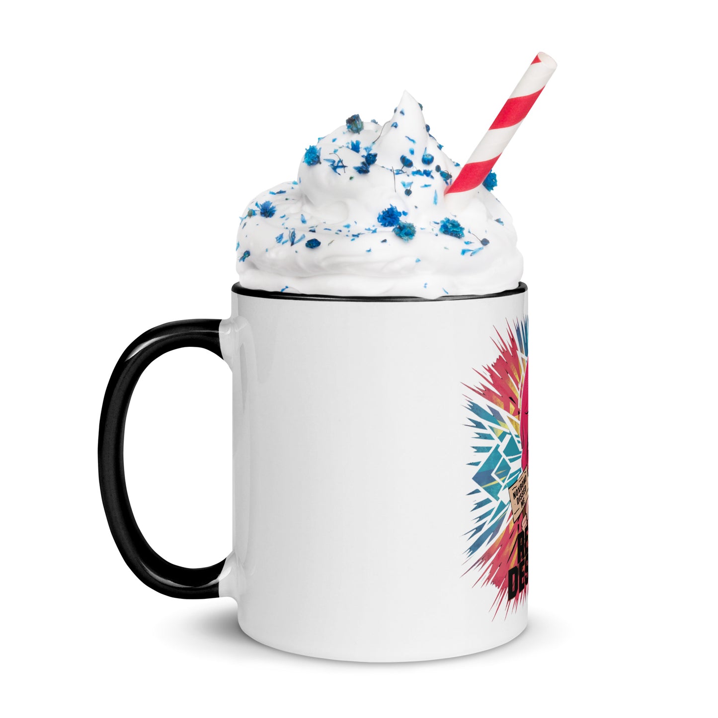 Cry Baby Sad Kitty Mug with Color Inside