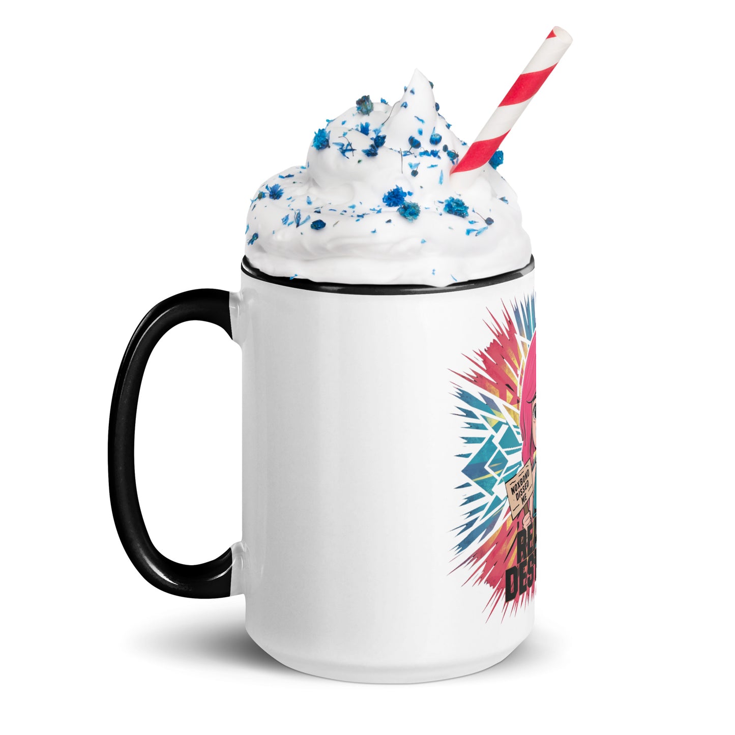 Cry Baby Sad Kitty Mug with Color Inside