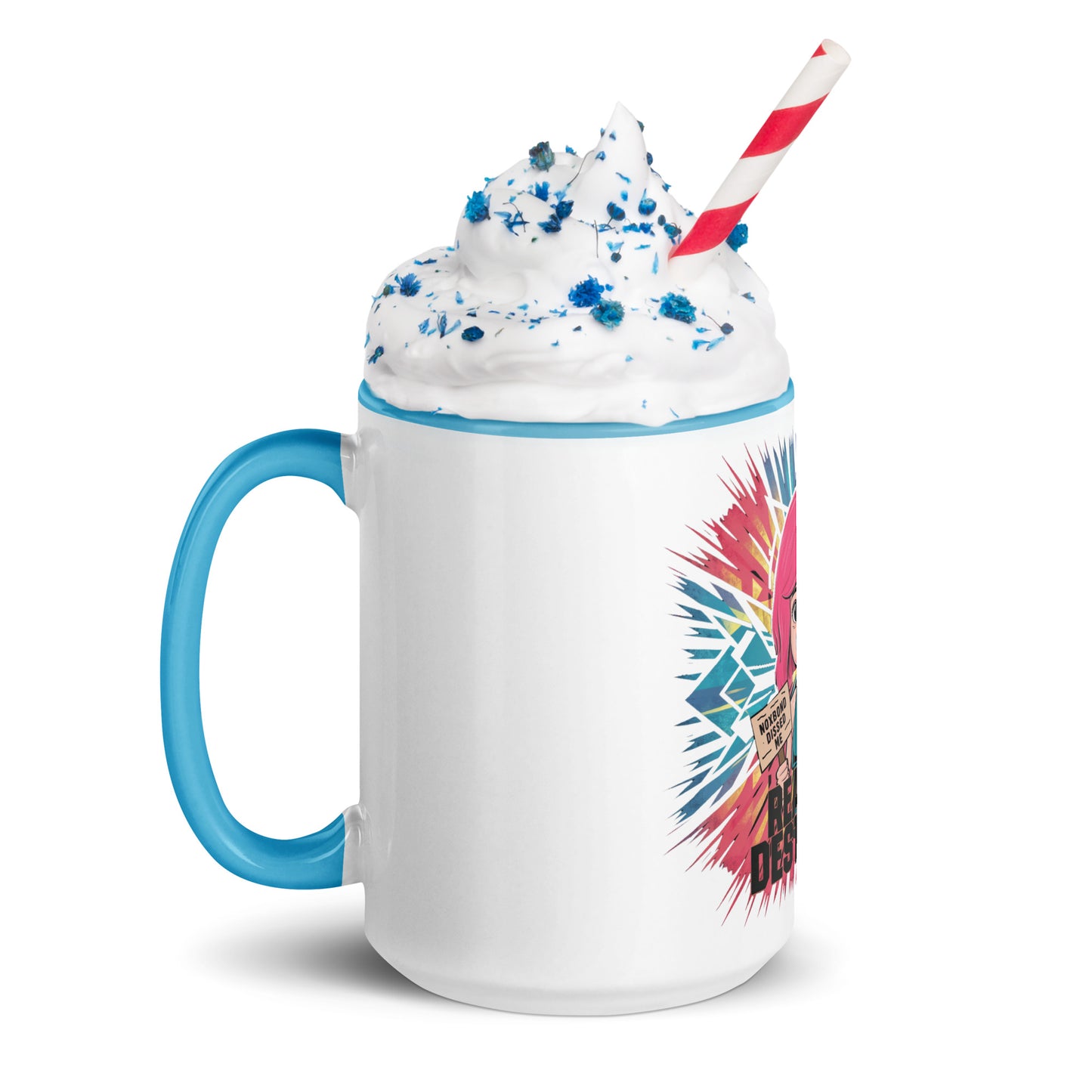 Cry Baby Sad Kitty Mug with Color Inside