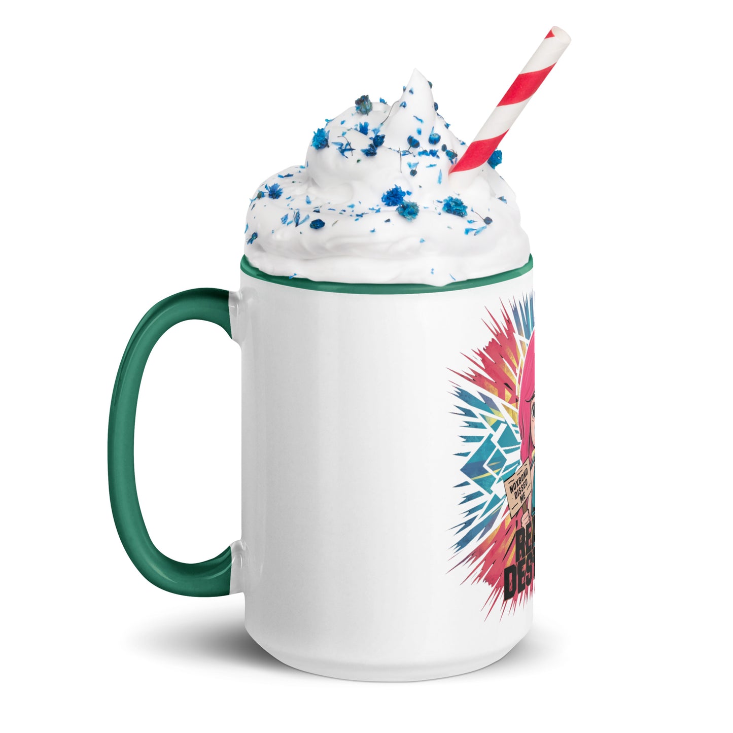 Cry Baby Sad Kitty Mug with Color Inside