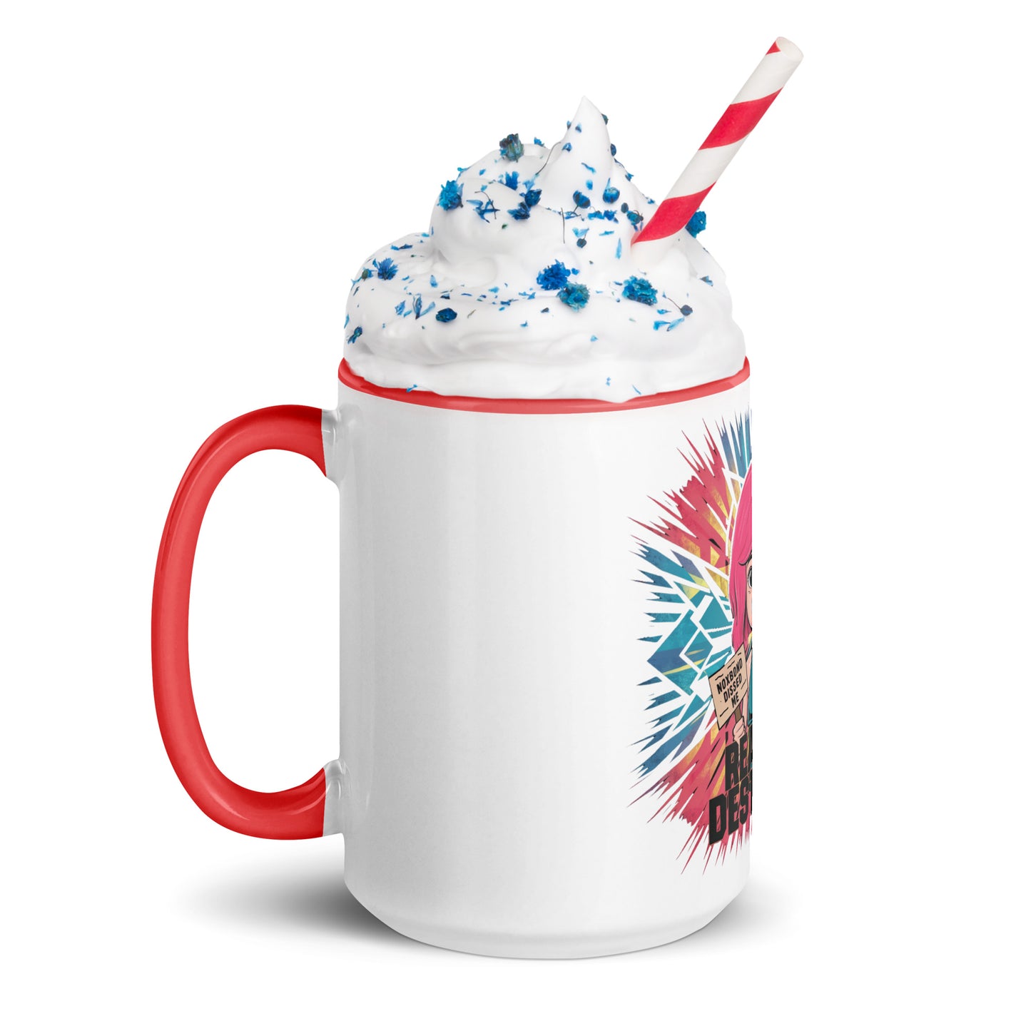 Cry Baby Sad Kitty Mug with Color Inside