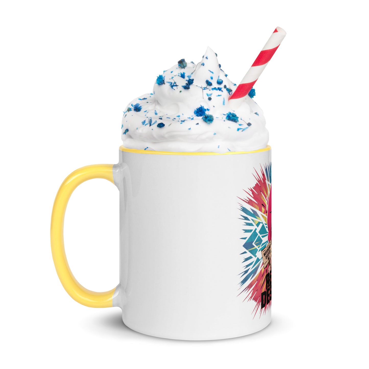 Cry Baby Sad Kitty Mug with Color Inside