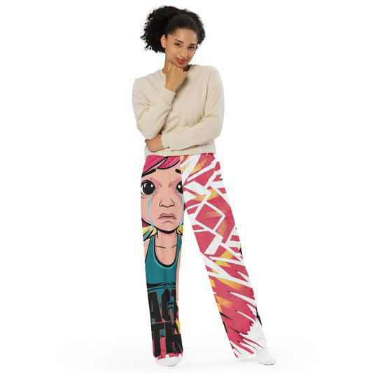 Unisex Cry Baby Sad Kitty Wide Leg Pants